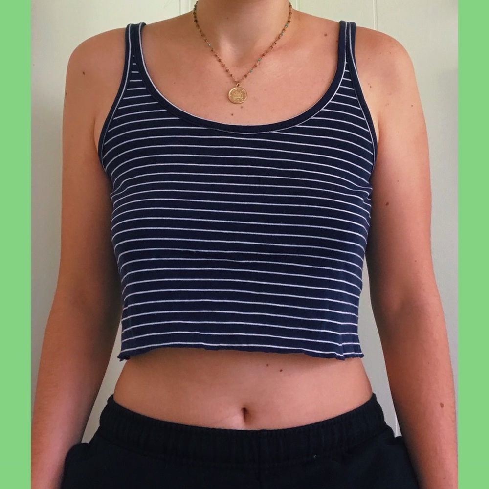 Striped cropped tank top